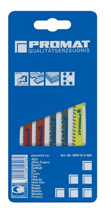 Assortiment de lames de scies sauteuses 5 pièces pour bois/métal PROMAT_0