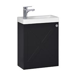 Meuble lave-mains AVA Noir carbone - blanc 3760232698419_0