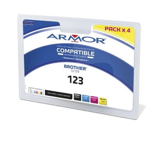 Owa pack de 4 cartouches compatibles brother couleur lc123 k10344ow_0