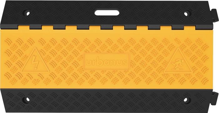 Protège câbles et tuyaux L900xl500xH70 mm caoutchouc noir/jaune 3 canaux_0