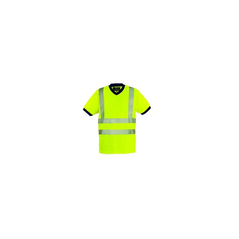 T-shirt manches courtes - YARD - 100% PES 140g/m2 - Jaune HV/Marine - COVERGUARD | 7YAVY_0