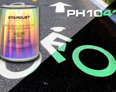 Peinture photoluminescente et phosphorescente pour routes et piste cyclables, pour l'amélioration de la visibilité en extérieur de nuit - Réf. PH1041-K1_0
