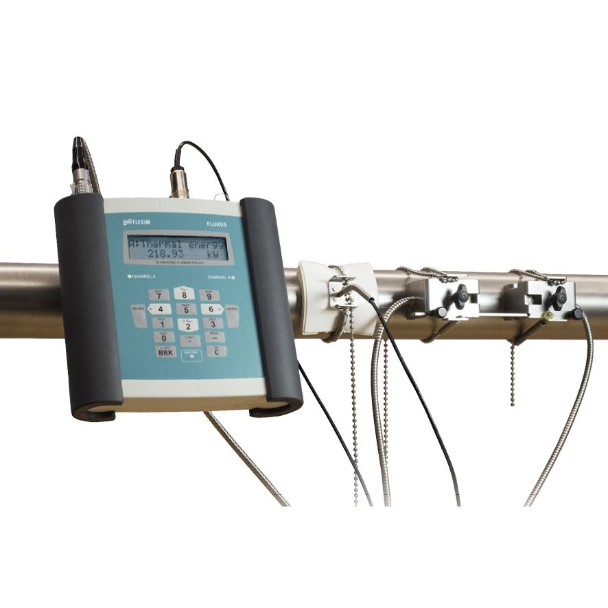 Débitmètre à ultrason portatif  fluxus f601 energy pour la mesure temporaire de l'énergie thermique de chauffage et de refroidissement_0