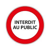 Panneau interdiction - Interdit au public  - Vinyle souple autocollant - 200 - Lot de 4_0