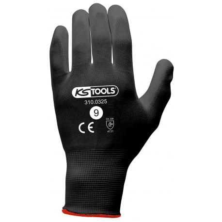 Gants microfibres noirs, T.9, 12 paires KS Tools | 310.0325_0