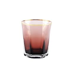 Aulica verres à eau violet bord dore-x6 - violet 3701503020195_0