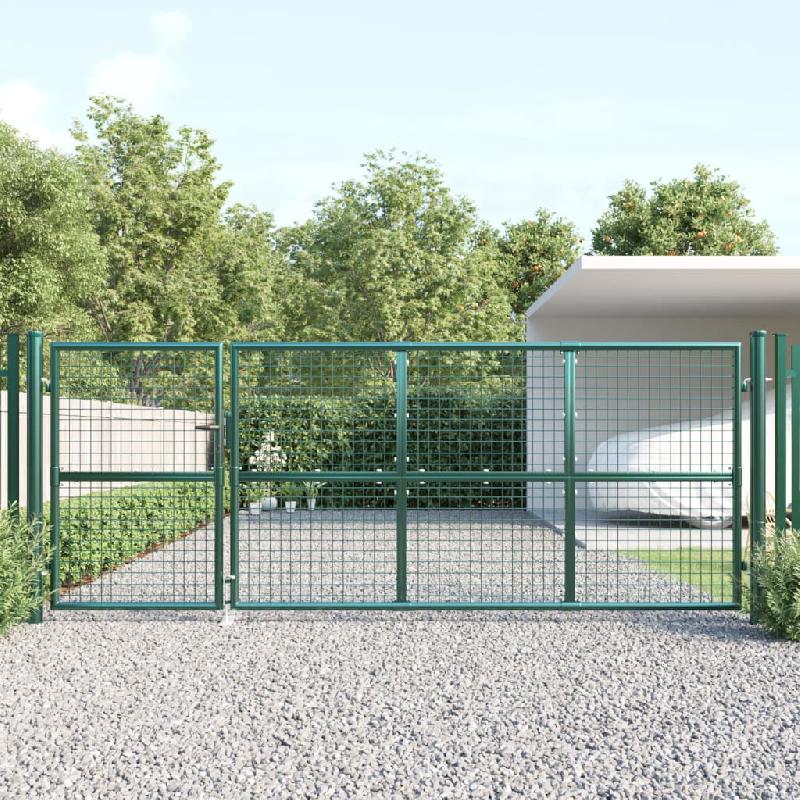 Vidaxl portal de jardin maille vert 350x175 cm acier galvanisé 154534_0