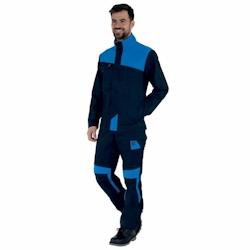 Lafont - Pantalon de travail avec poches genoux MUFFLER Bleu Marine / Bleu Azur Taille S - S bleu 3609705744003_0