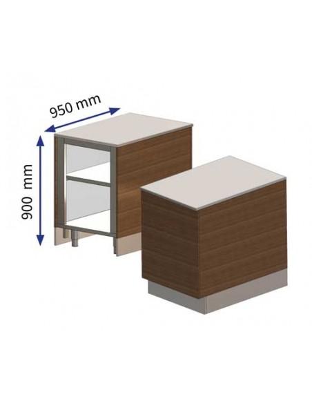 Meuble caisse d'angle - Version premium avec décor - Vitrines Int. 90°_0