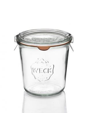 6 Bocaux en verre Weck® Droits 580 ml avec couvercles en verre et joints (clips non inclus) - WN000007_0