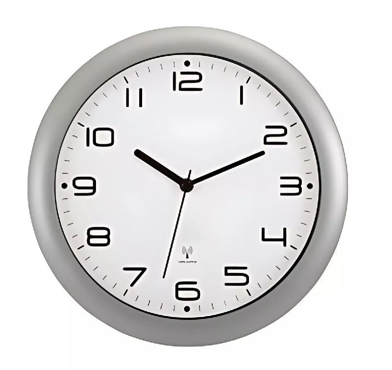 Horloge radiopilotée 30 cm - coloris gris métal_0