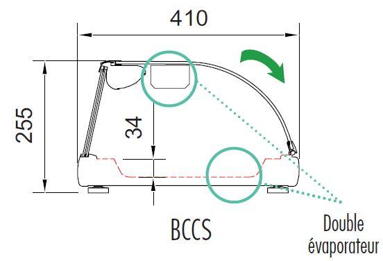 Vitrine à sushis professionnelle à poser avec fond pour 8 bacs gn1/3-40 - 1755x410x255 - BCCS-8_0