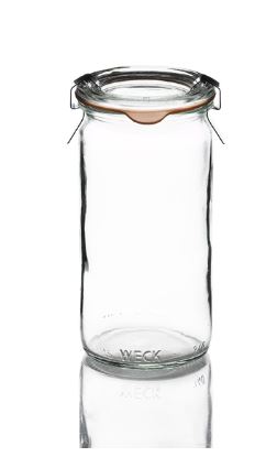 Bocaux en verre WECK tube 340 ml Ø 60mm avec couvercles en verre et joints (clips non inclus) - WN000054_0