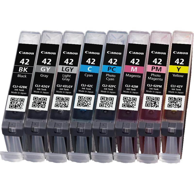 Canon Multipack de 8 cartouche d'encre CLI-42 BK/GY/LGY/C/M/Y/PC/PM_0