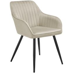 TecTake GmbH tectake Chaise MARILYN en velours - crème/noir, par pièce -405712 - beige acier 405712_0