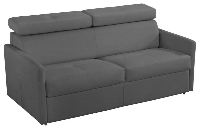 CANAPÉ CONVERTIBLE 3 PLACES PARIS EN MICROFIBRE GRAPHITE COUCHAGE 140CM EXPRESS MATELAS 16 CM_0