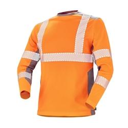 Cepovett - Tee-Shirt manches longues Fluo Safe Orange / Gris Taille S - S 3603623484621_0