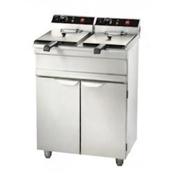 Friteuse professionnelle électrique   2 x 9 litres   2x 3,3 kW          Acier inoxydable 695x530x970mm COMBISTEEL - 3667335001156_0