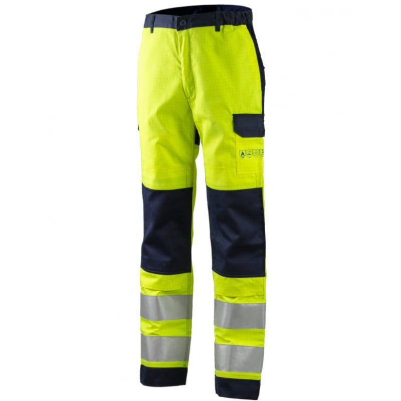 Pantalon - THOR - 78% Coton/20% Polyester/2% Fibre antistatique 300g/m2 + Bandes - Jaune HV/marine - COVERGUARD | 8MTHTY_0