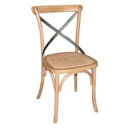 Chaises en bois patiné avec dossier croisé Bolero naturel (Lot de 2) - GG656_0