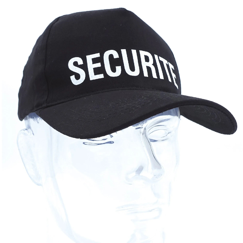 Casquette noire imprimee securite - Militaires, Gendarmerie, Police et Sécurité_0