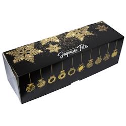 Boite Buche de Noel - 20x11x11 cm - Noir & Or - par 25 - noir en carton 3760394095118_0