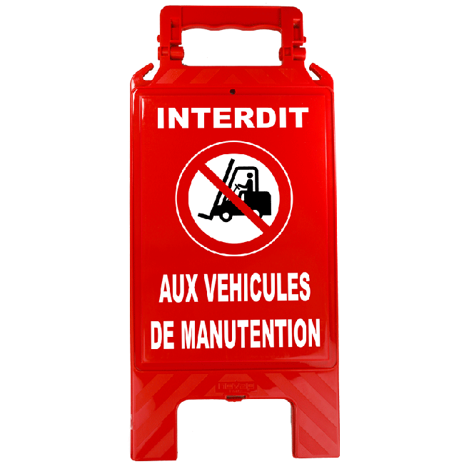 Chevalets rouge de signalisation d'interdictions avec crochets pour chaines - CHVLPPRG-NV01/IVM_0