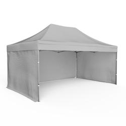 Assalit-Jean Tente pliante Barnum Aluminium 300x450cm - Gris + 3 murs offerts - gris SL3X450+3M14_0