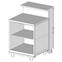 Comptoir neutre, avec tablette service metrika line dimension : 700x890(670)xh950/1162 - BB07X_0