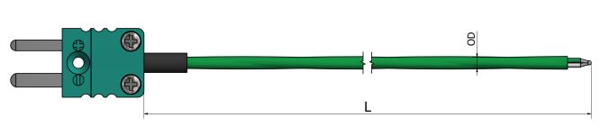 Thermocouple filaire Téflon blindé (PFA/B/PFA) avec sortie connecteur - TC41_0