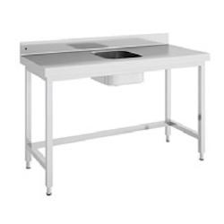 ERATOS Table Du Chef Profondeur 600 - Bac Central - Sans Etagere Avec Renfort - 2000X600X850 - Livree Demontee MCCD60-200C - Acier inoxydable 18/10 MC_0