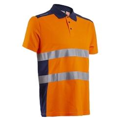 Polo de travail manches courtes haute visibilité anti UV  OKI orange|marine T.3XL Coverguard - XXXL textile 5450564054981_0