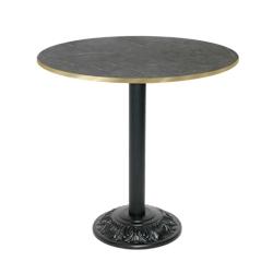 Restootab - Table style bistrot Ø70cm marquina chants laiton - noir TB-VRS-R70M-MARQ-LAI_0