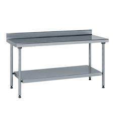 Tournus Equipement Table inox adossée avec étagère inférieure fixe longueur 1800 mm Tournus - 424996 - plastique 424996_0