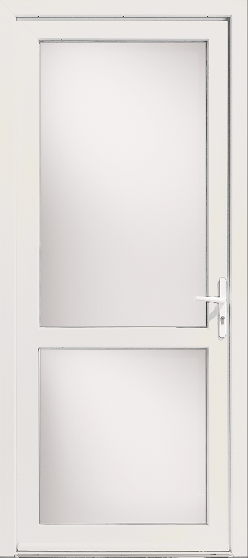 Porte d'Entrée PVC Bardane 3 Vitrage Intégral & 1 Traverse Horizontale Blanc, Gris, Beige ou Chêne Sur Mesure Référence: Porte PVC Bardane 3_0