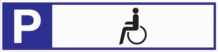 Signalisation de places de stationnement stationn. P. Handicapés L460xl110 mm aluminium blanc/bleu/noir_0