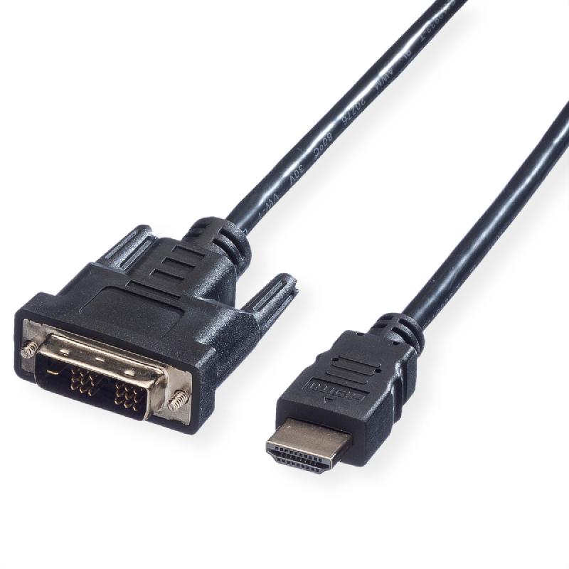 VALUE Câble de raccordement pour écran DVI (18+1) M /HDMI M, noir, 3 m_0