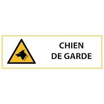 Panneau de danger - Chien de garde - W013   - 297 x 105 - Vinyle souple autocollant - Lot de 3_0