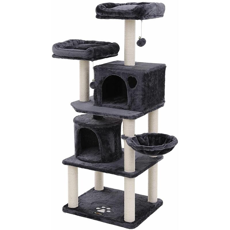 Feandrea Arbre A Chat Avec 3 Plate Formes D Observation 2 Grottes Troncs Epais En Sisal Planche A Griffer Stable Hauteur 172cm Gris Fonce Par Songmics Pct18gyz Gris Fonce Comparer Les Prix De