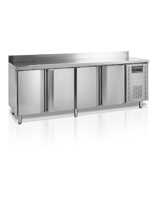 Desserte réfrigérée négative 4 portes adossée - TEFCOLD - Inox AISI304 - 460L - Classe climatique 4 - R290_0