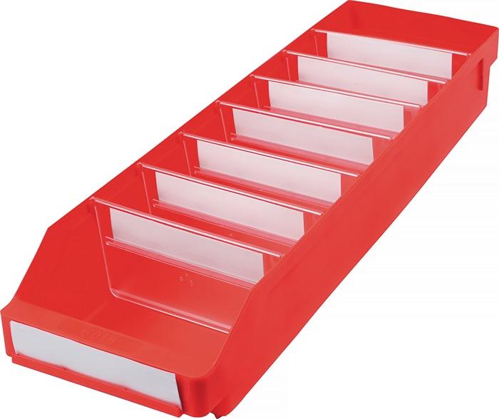 Boîte pour étagère L600xl180xH95mm rouge PP_0