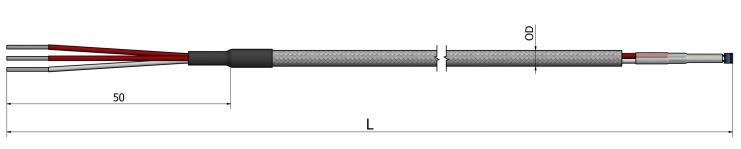 Sonde à résistance filaire (RTD) Soie de verre (SDV/SDV/Tresse inox) - PC50_0