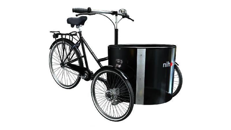 Triporteur Nihola Low Single (musculaire) - maniable et compact avec malle cylindrique_0