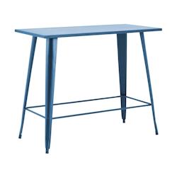 Oviala Business Table haute de jardin en acier bleu pacific - Oviala - bleu acier 112150_0