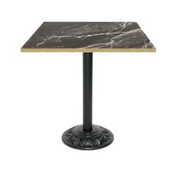 Restootab - Table style bistrot 70x70cm marbre royal chants laiton - noir TB-VRS-7070M-MB.ROY-LAI_0