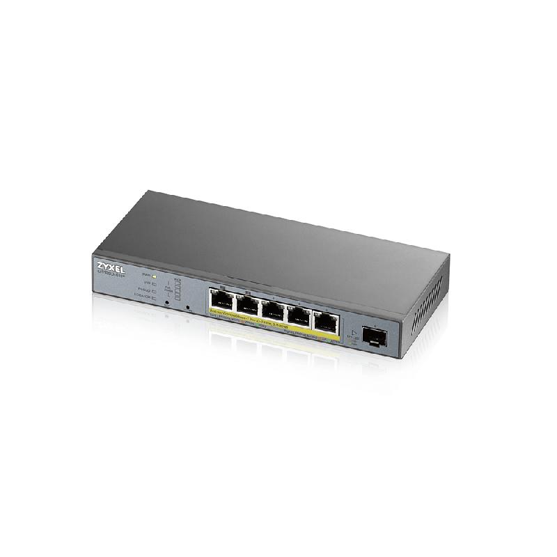 Zyxel GS1350-6HP-EU0101F commutateur réseau Géré L2 Gigabit Ethernet (10/100/1000) Gris Connexion Ethernet, supportant l'alimentation via ce port (PoE)_0