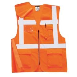 Portwest - Gilet de sécurité orange EXECUTIVE Spécial Rail HV RIS Orange Taille L - L orange 5036108168989_0