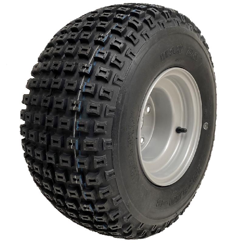 18x9.50-8 pneu à crampons sur jante 100mm PCD à quatre crampons - roue ATV quad 18 9.50 8_0