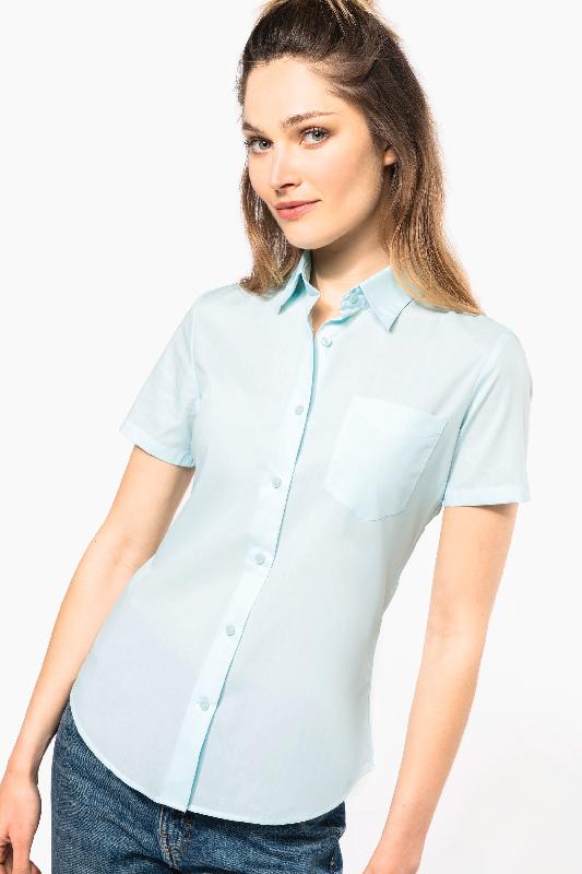 Chemise popeline polycoton manches courtes entretien facile femme -  Réf: K548_0