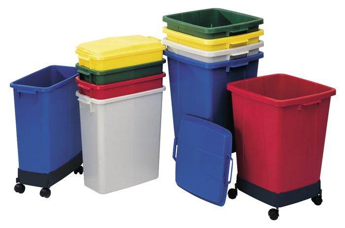 Collecteur de déchets/ poubelles de tri 90 l H600xl485xP510 mm PE vert GRAF_0